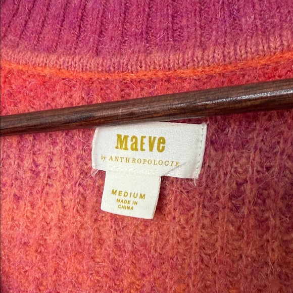Anthropologie Maeve Hallie Space-Dyed Cardigan Sweater Ombre Medium - Picture 4 of 7